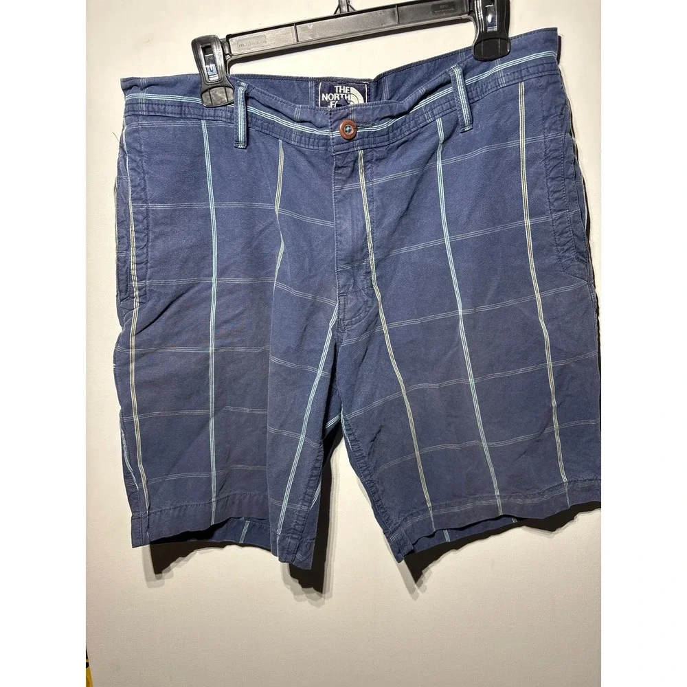 The North Face Mens Size 34 Blue Plaid Shorts‎ Casual Outdoor Hiking Everyday